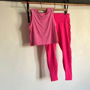 Pink All and motion legging and tank set